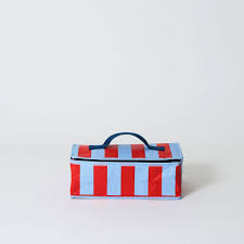 Red Blue Stripe Takeaway Bag